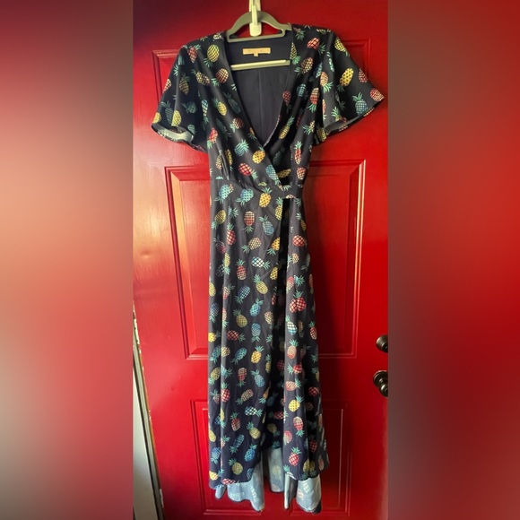Anthropologie Hutch Pineapple Wrap Maxi Dress size small - Picture 1 of 4